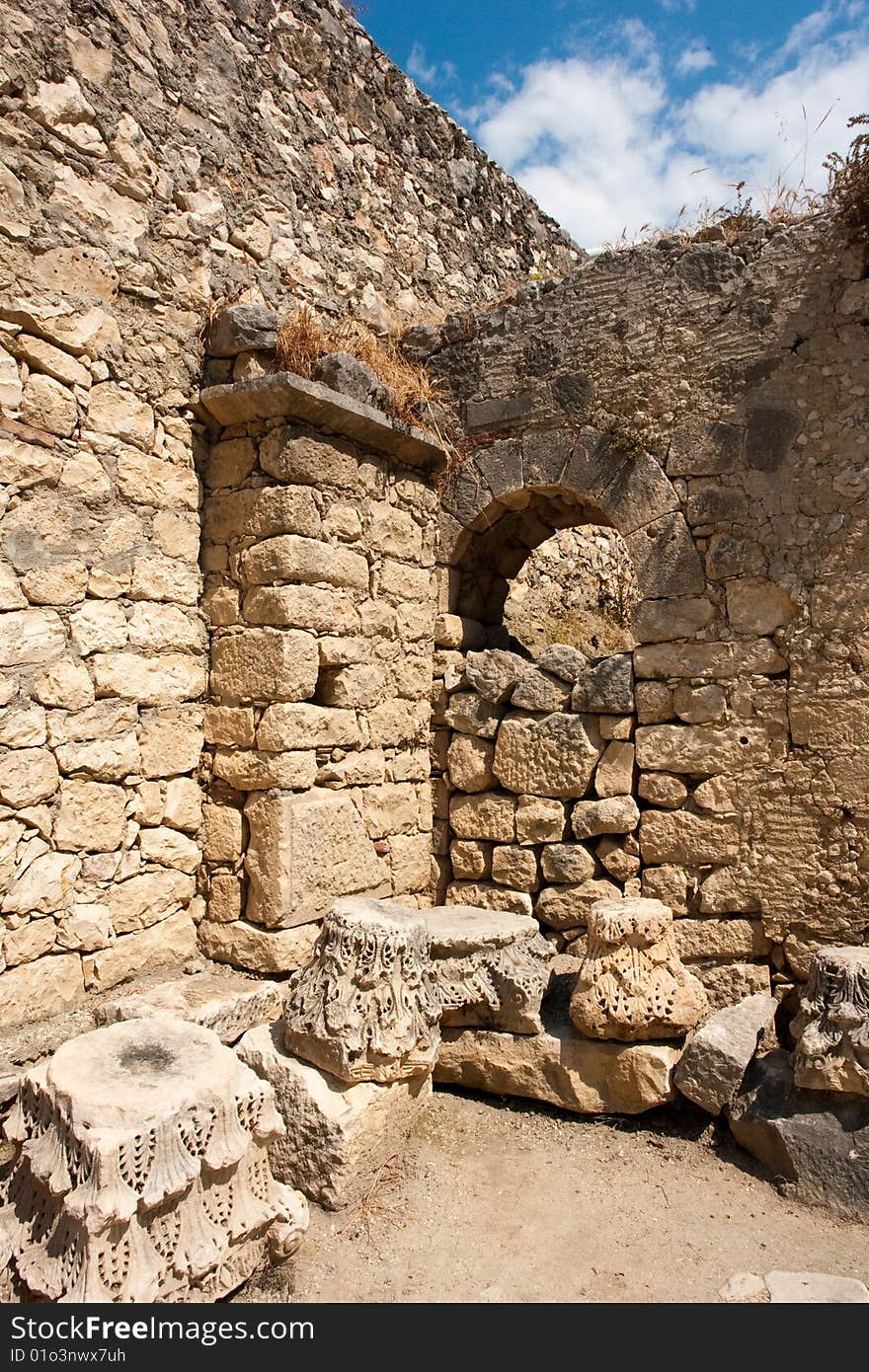 Ruins of ancient stone church