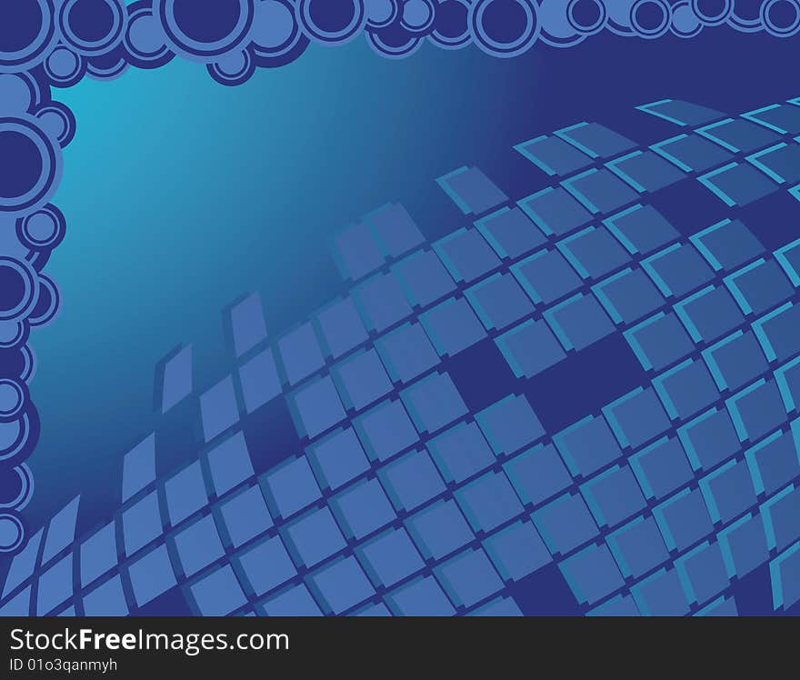 The vector illustration contains the image of abstract blue background