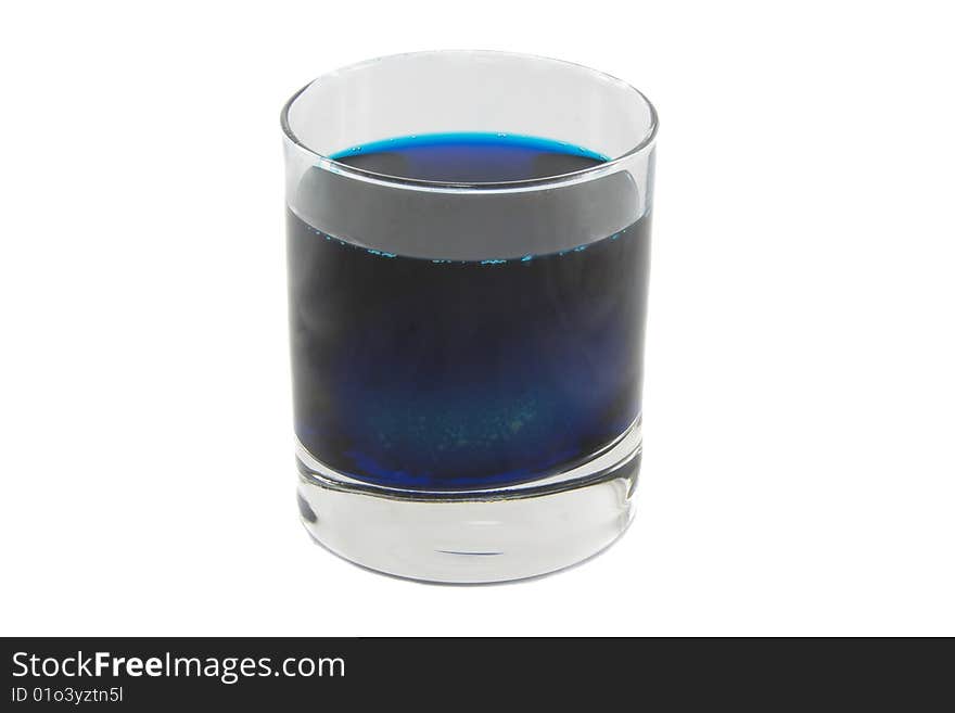 Alone glass with colour cocktail isolated over white background