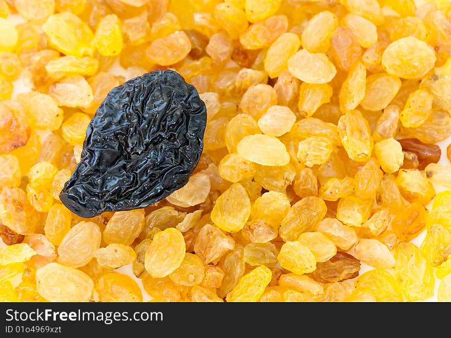 Composition from dried fruits on a light background