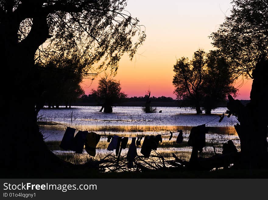 Sunset on Danube Delta