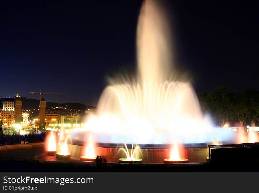 Magic Fountain In Barcelona, Spain