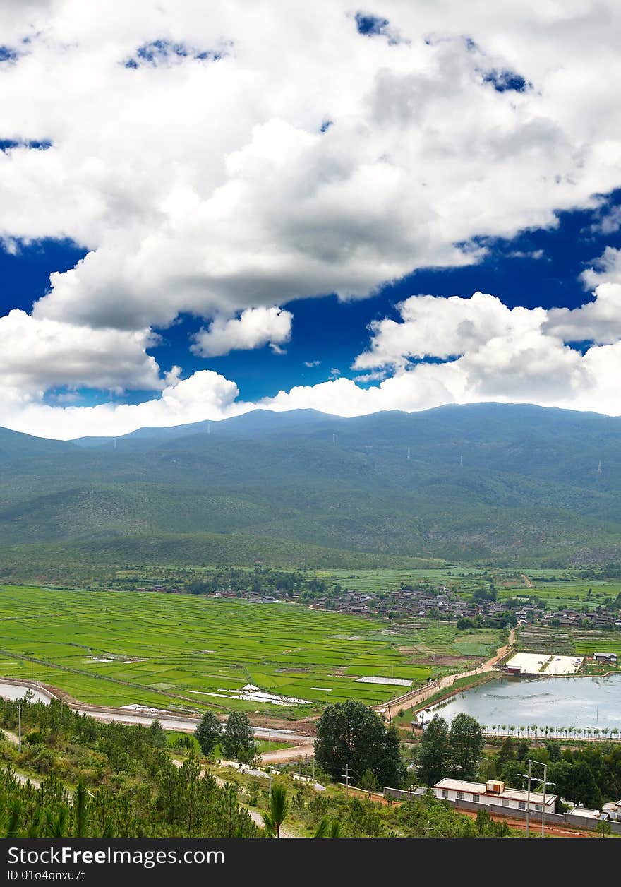 Scenery landscape near Lijiang City in southern China