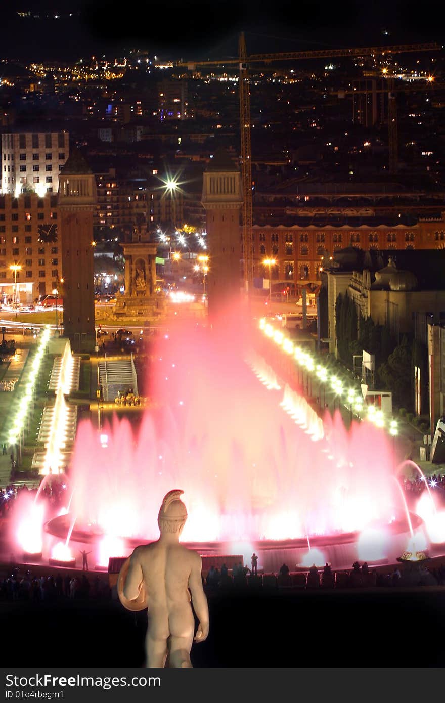 Magic fountain in Barcelona, Spain