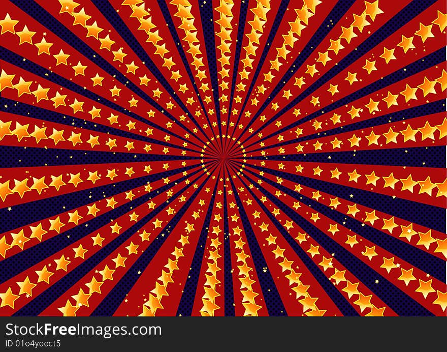 Retro star sunburst pattern illustration