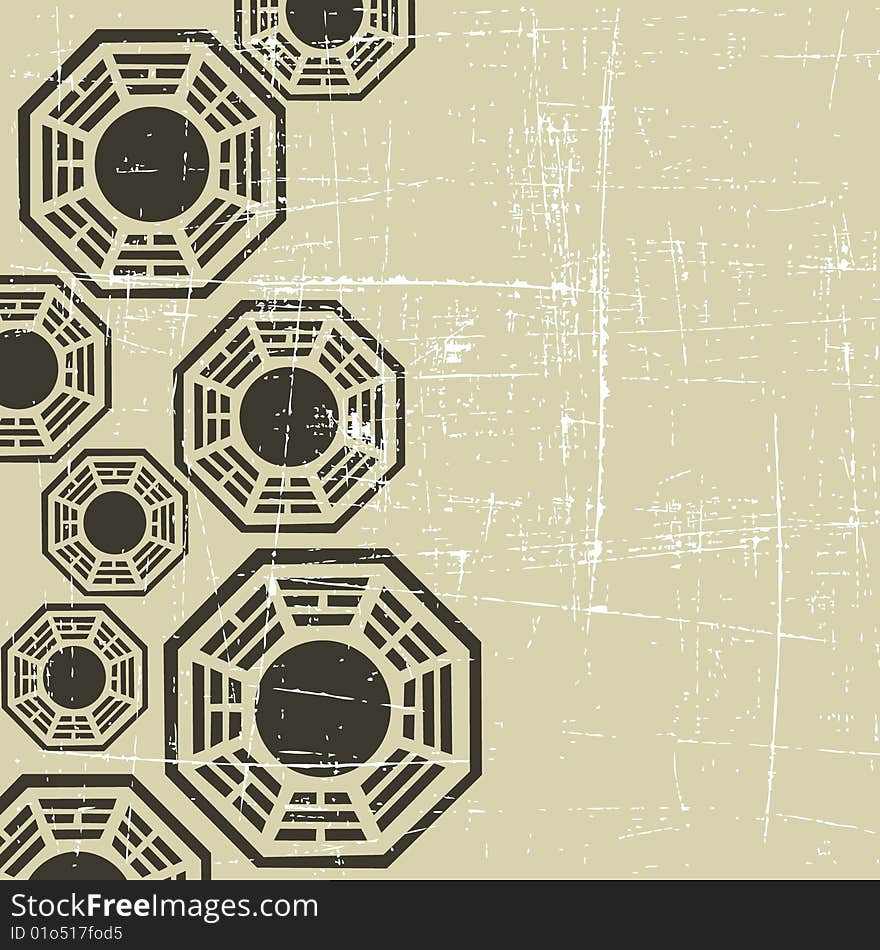 The vector retro grunge background