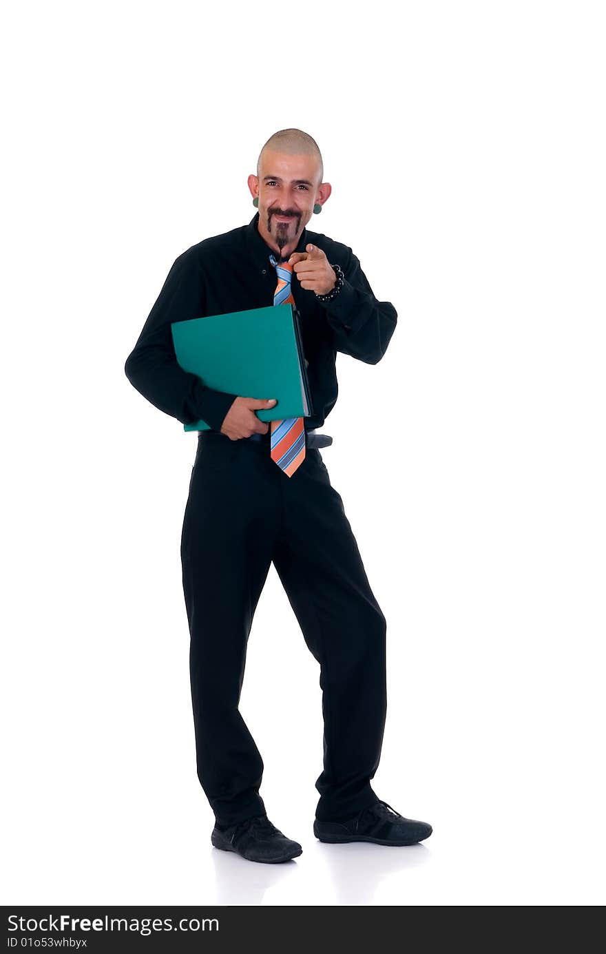 Alternative businessman formal dressed, studio shot