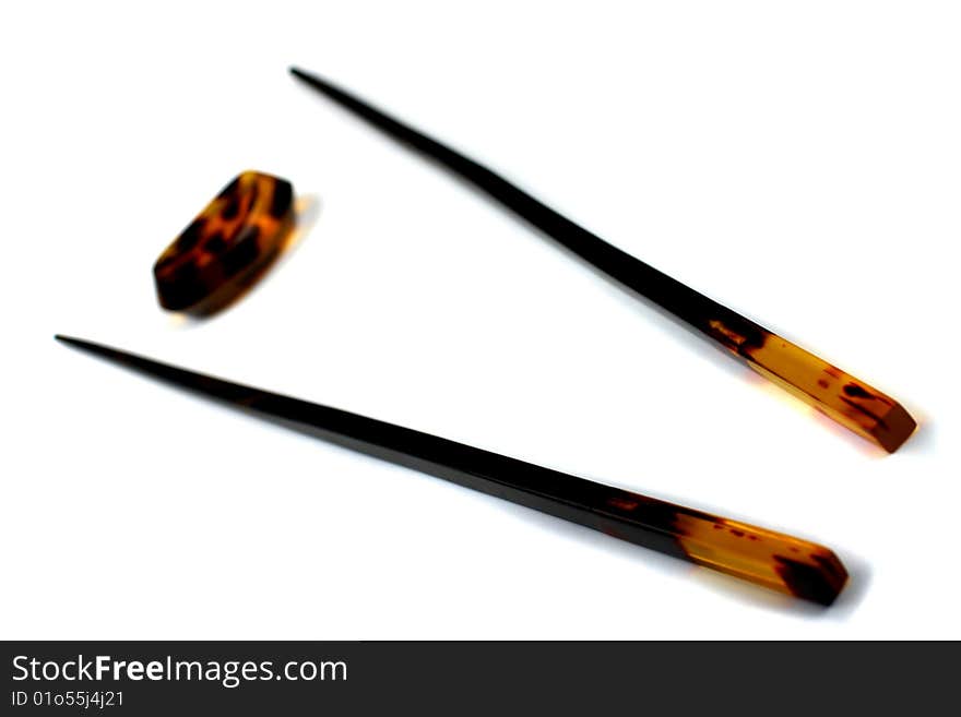 Chopsticks And Stand Of Amber  For Eastern Food