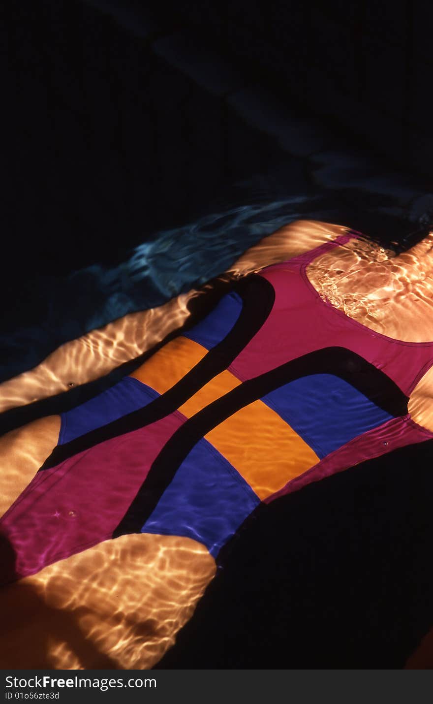 A colorful bathing suit for the pool