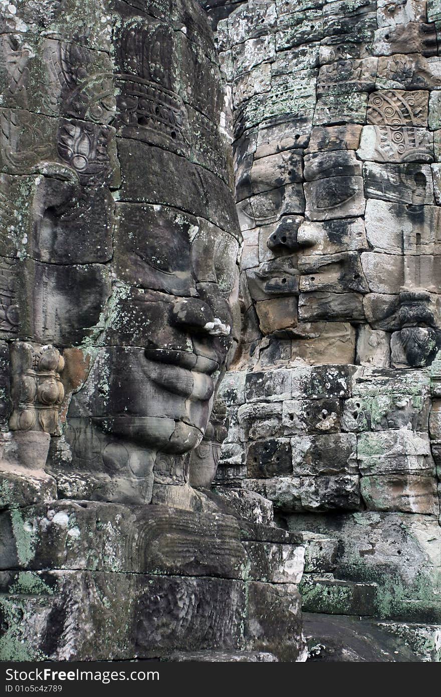 Ancient Stone Faces of Angkor, Cambodia