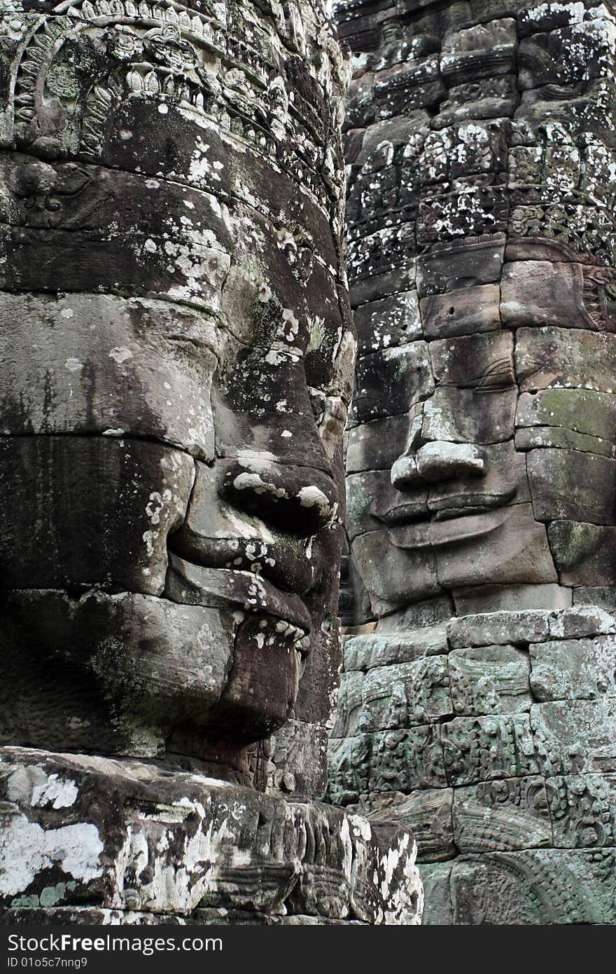 Ancient Stone Faces of Angkor, Cambodia