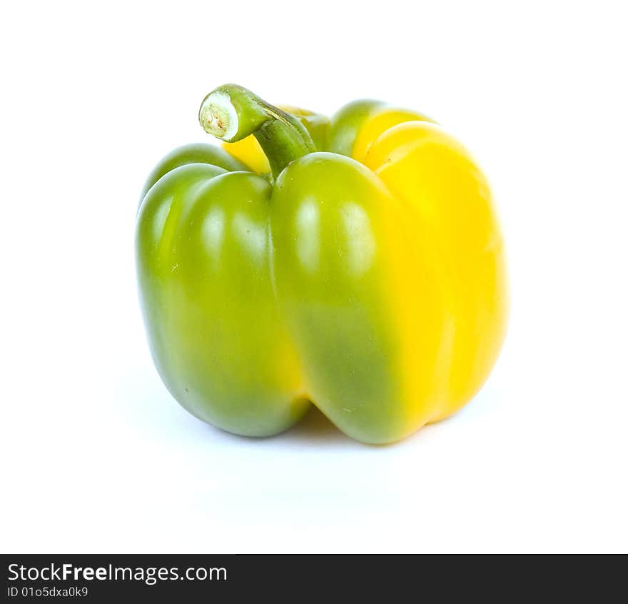 Mature pepper on a white background