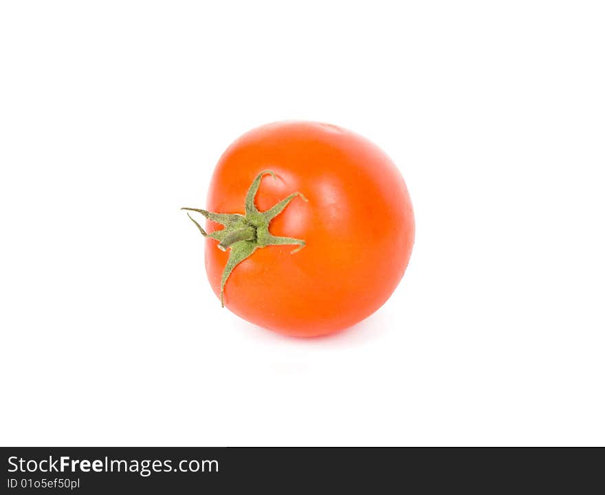 Red tomato on a white background