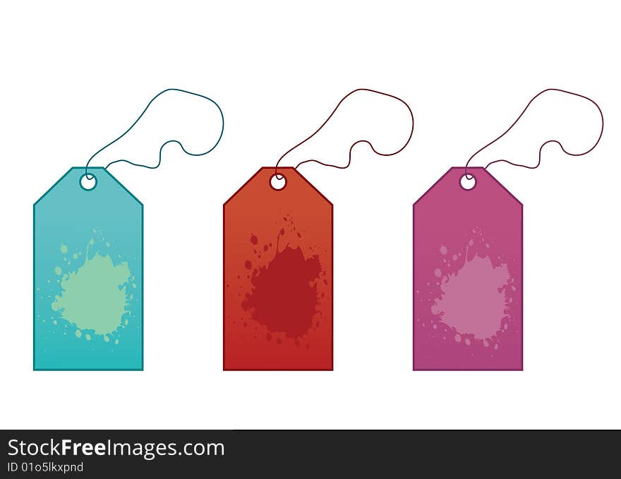 Color grungy price tags illustration