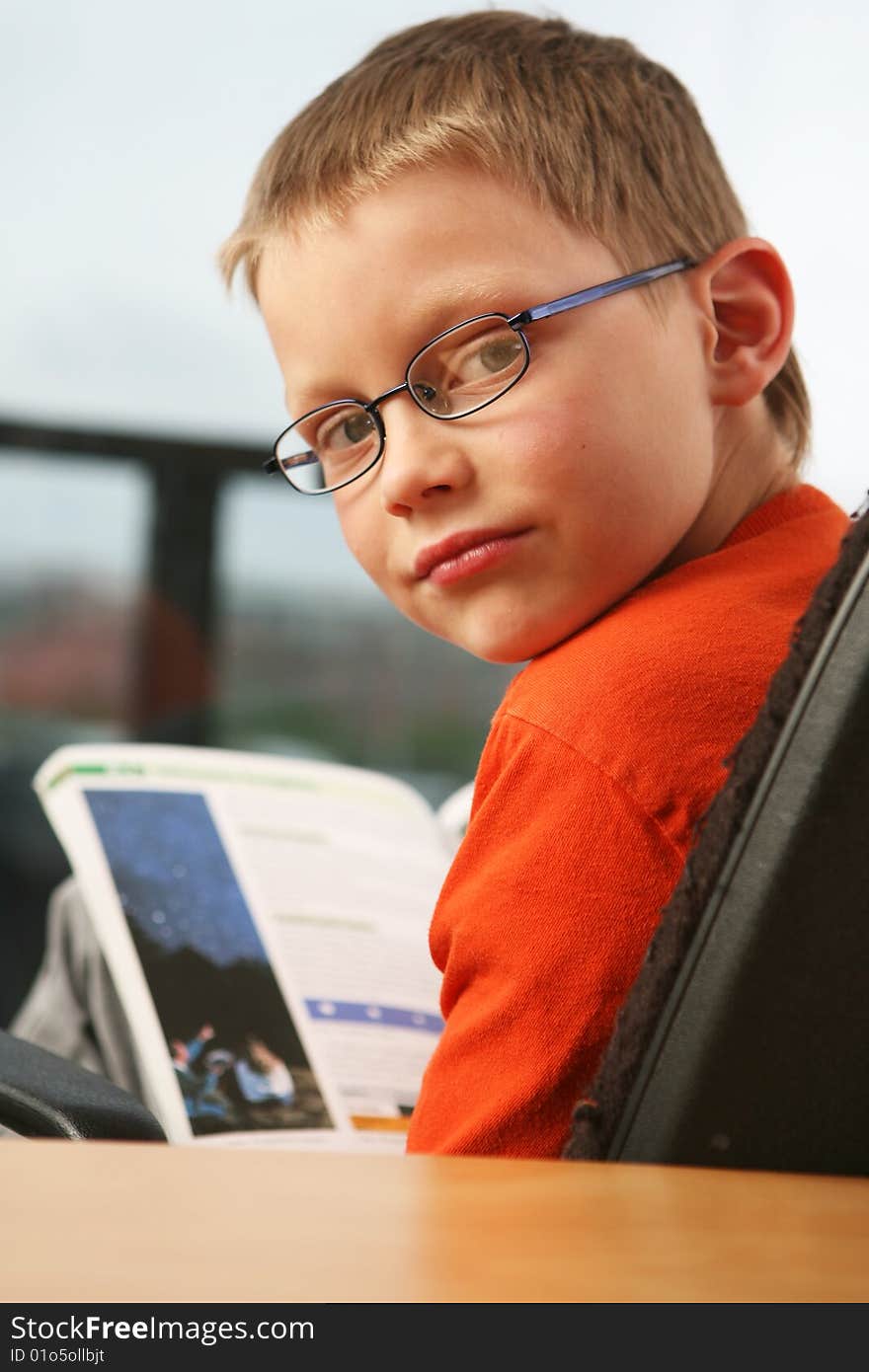 Young student ready for school. Young student ready for school.