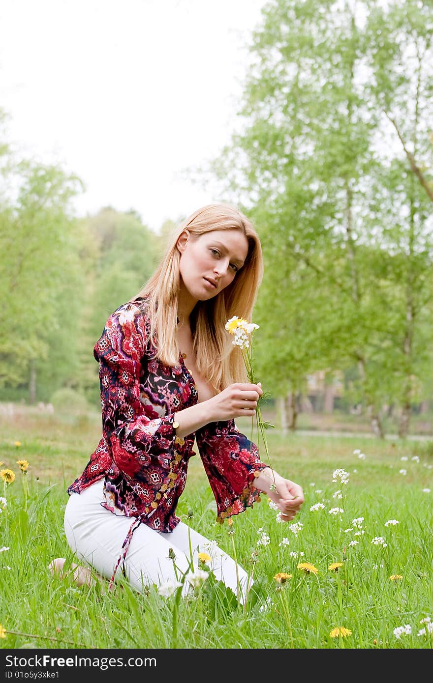 Sweet Girl With A Flower