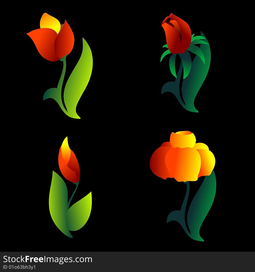 Vector Illustration: flowers for desing