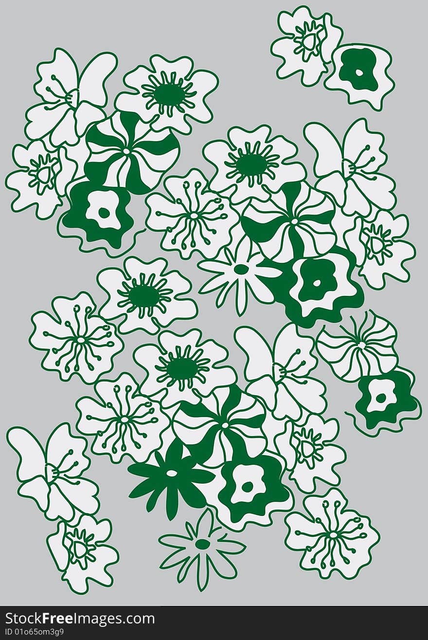 Floral green background