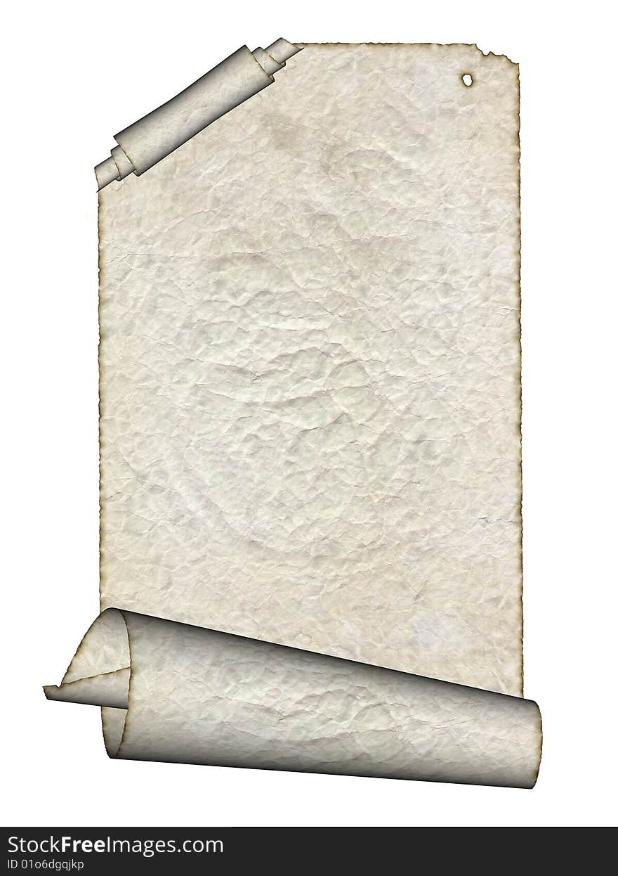 Vintage Grunge Rolled Parchment Illustration