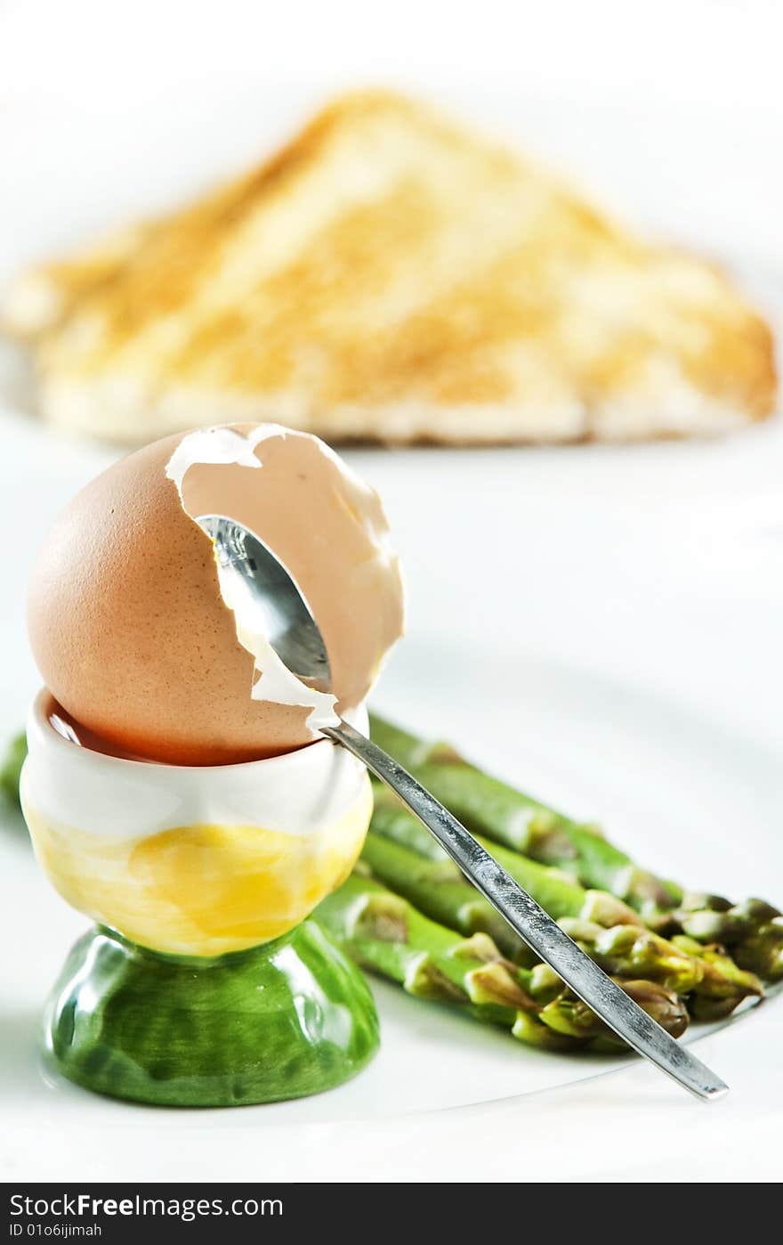 Healthy breakfast served on white plate