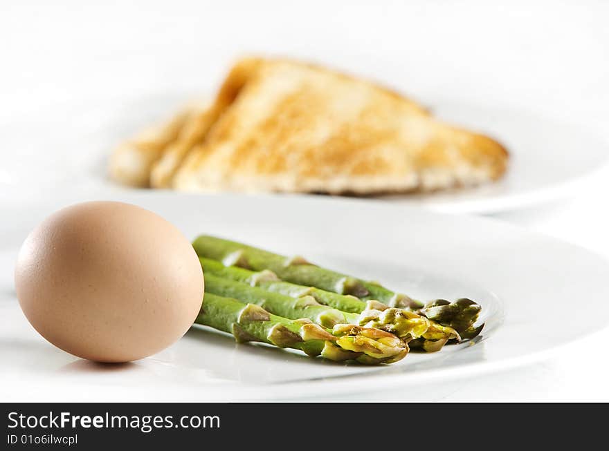 Healthy breakfast served on white plate