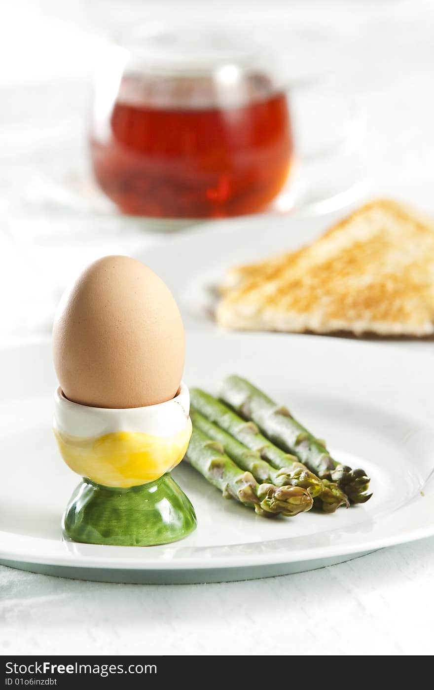 Healthy breakfast served on white plate