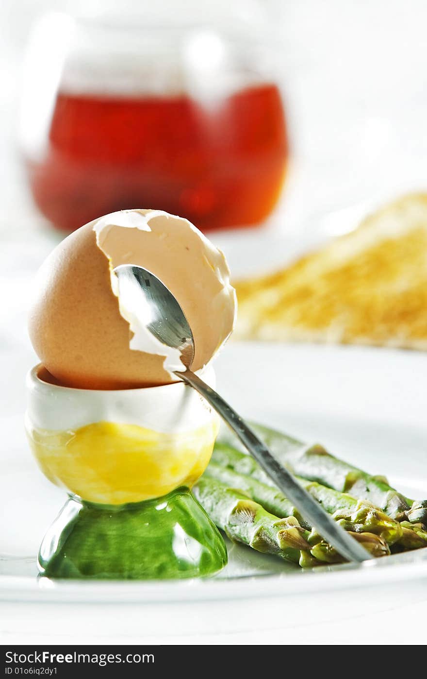 Healthy breakfast served on white plate