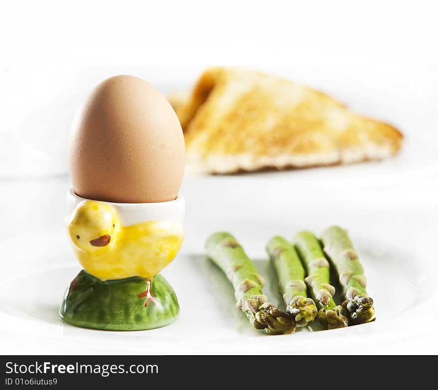 Healthy breakfast served on white plate