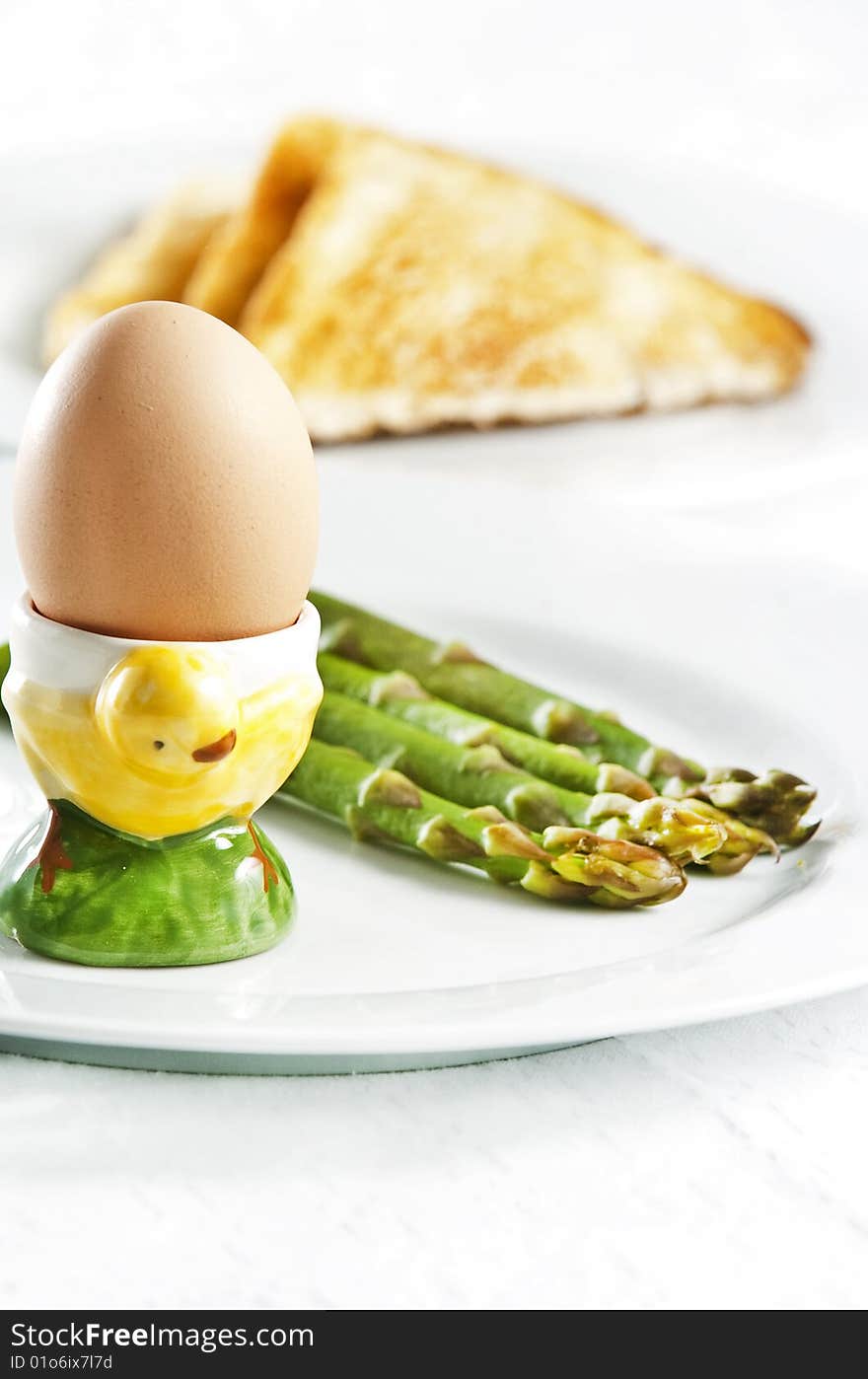 Healthy breakfast served on white plate