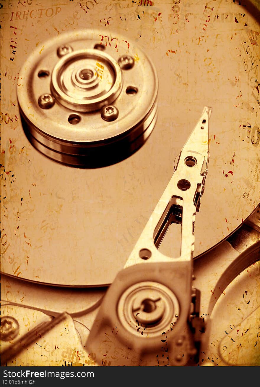 Details of computer hard drive