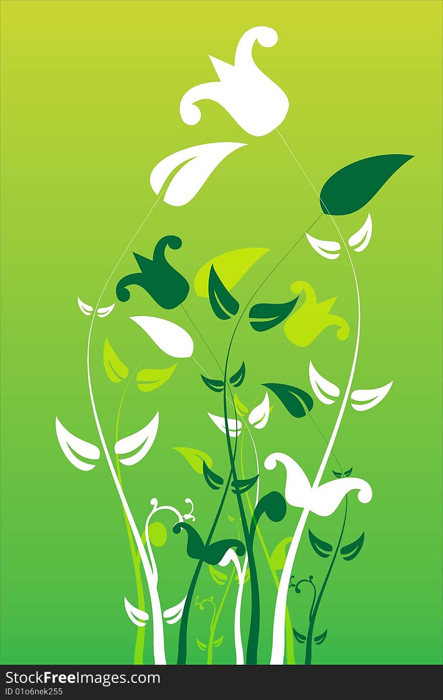 Green floral background vector illustration