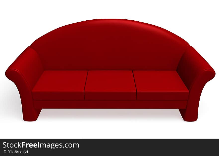 Isolated red couch