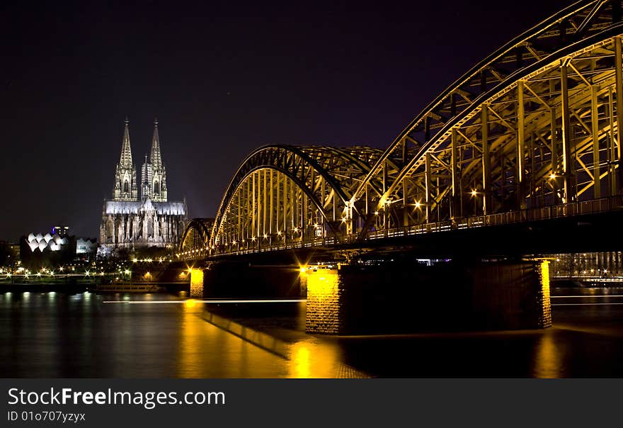 Dom And Hohenzollern Bridge In Cologne