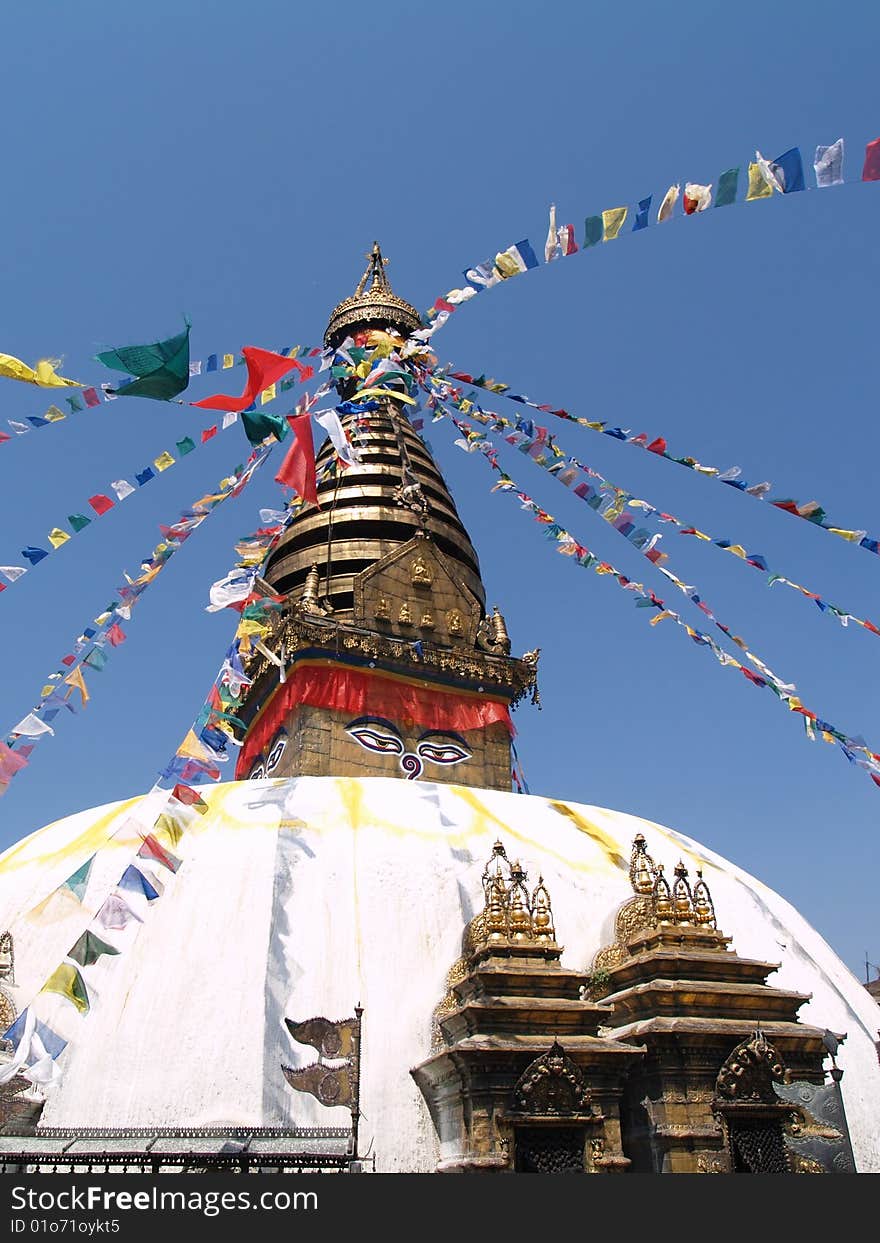 Nepalese stupa in Swayambhunath, Nepal