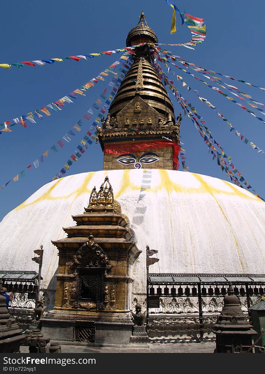 Nepalese stupa in Swayambhunath, Nepal