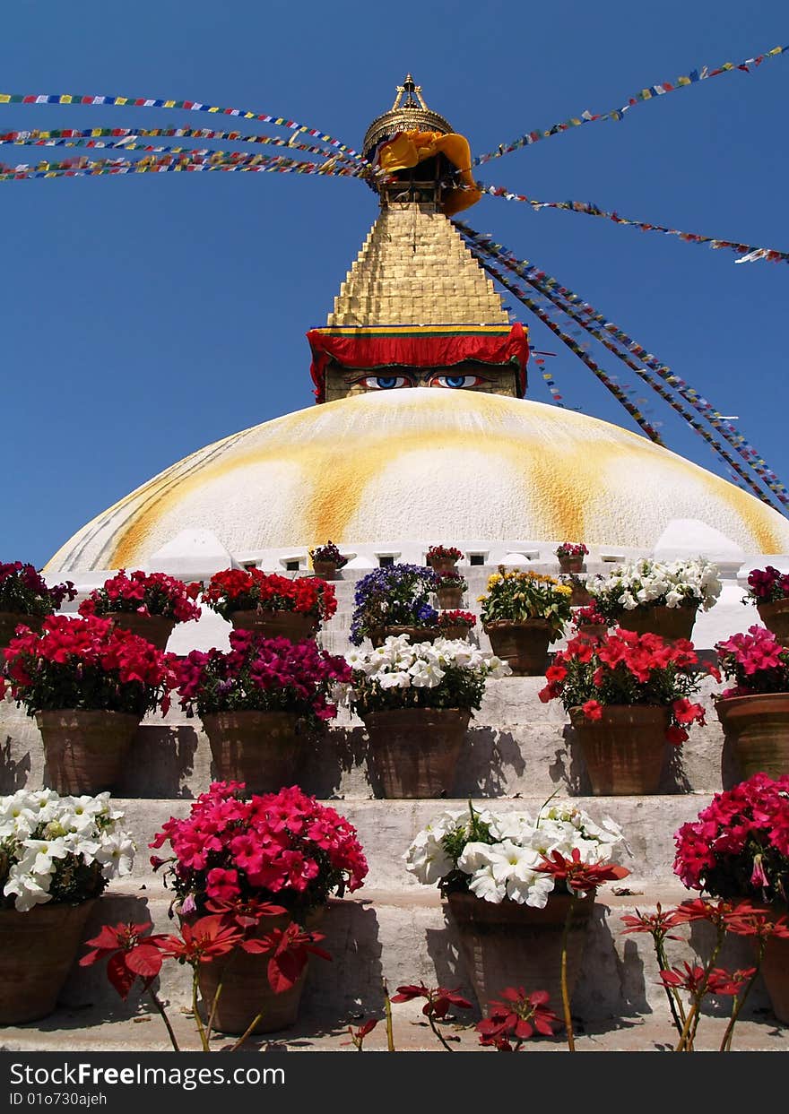 Nepalese stupa in Bodhnath, Nepal