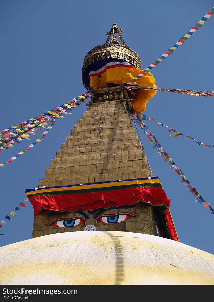 Nepalese stupa in Bodhnath, Nepal