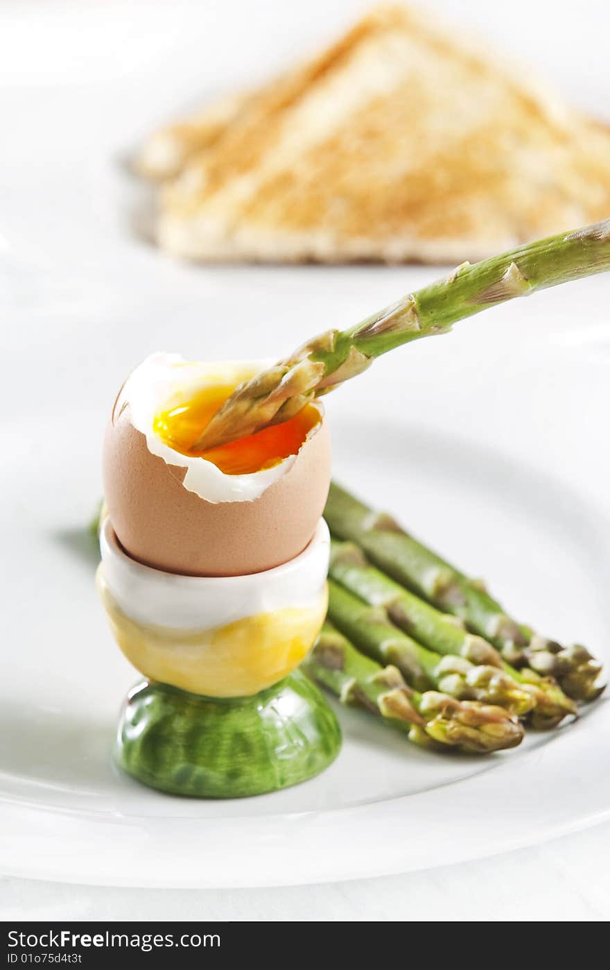 Healthy breakfast served on white plate