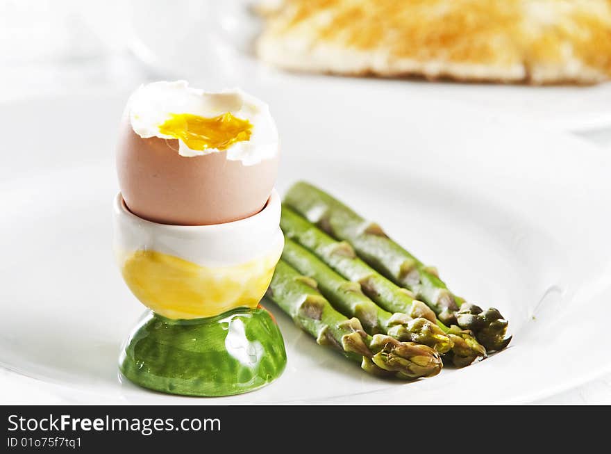 Healthy breakfast served on white plate