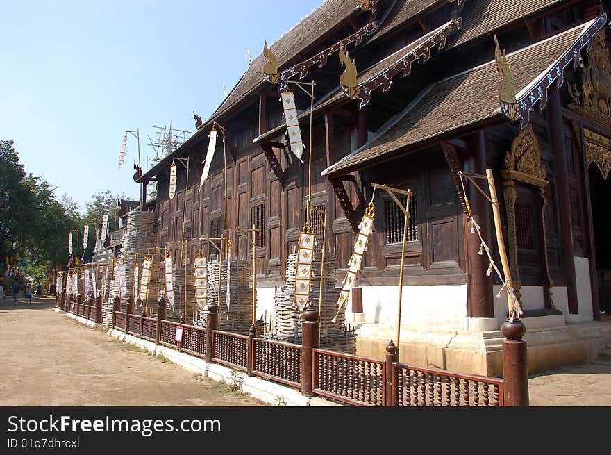 Old Wood Temple in Chiang Mai, Thailand