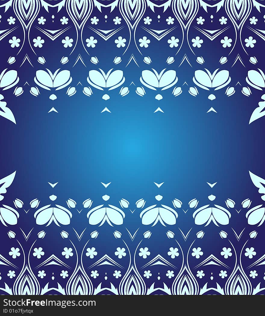 Blue floral background with place for your text