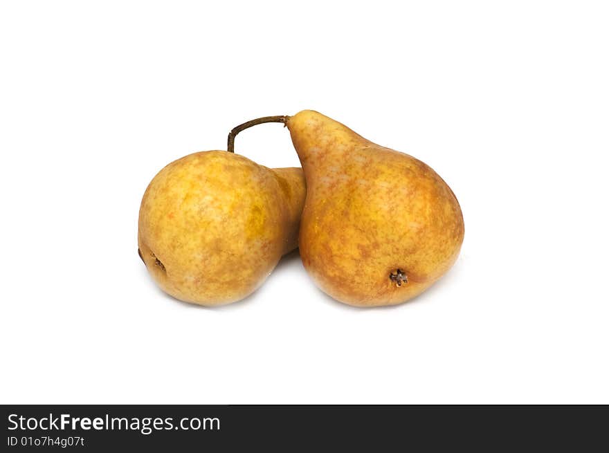 Two isolated pears