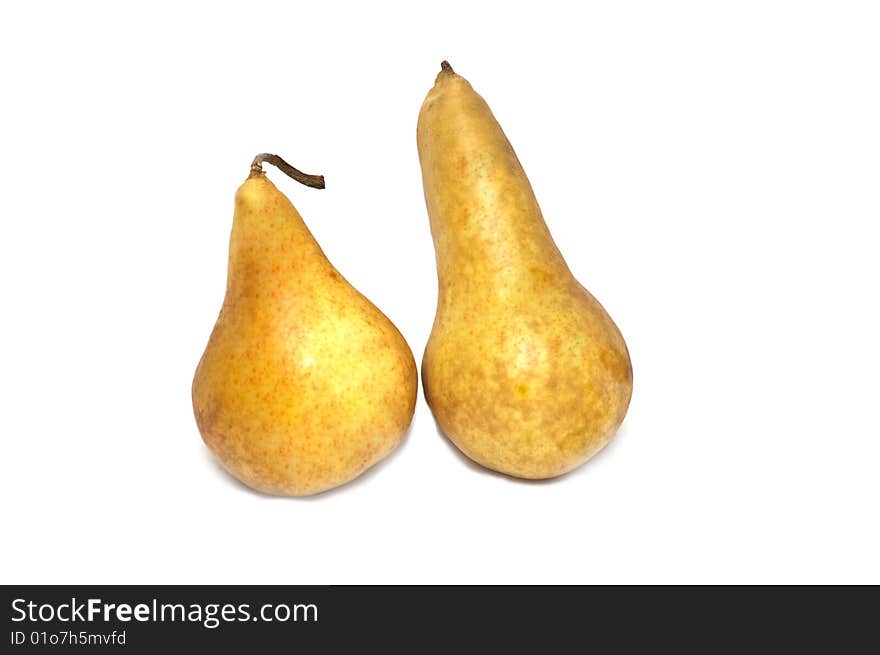 Two isolated pears