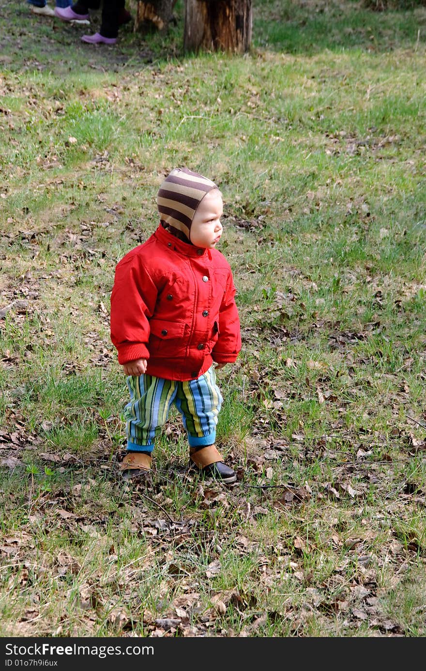 Little boy on walk