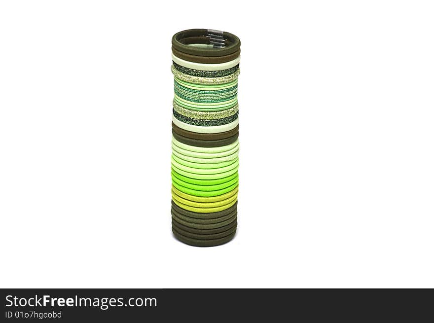 Green pallette elastic bands for hair