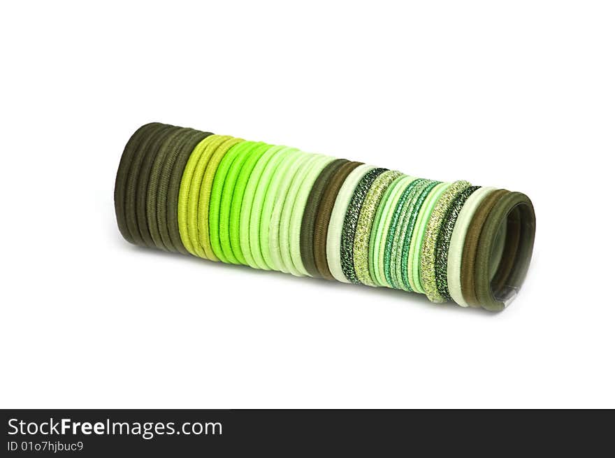 Green pallette elastic bands for hair