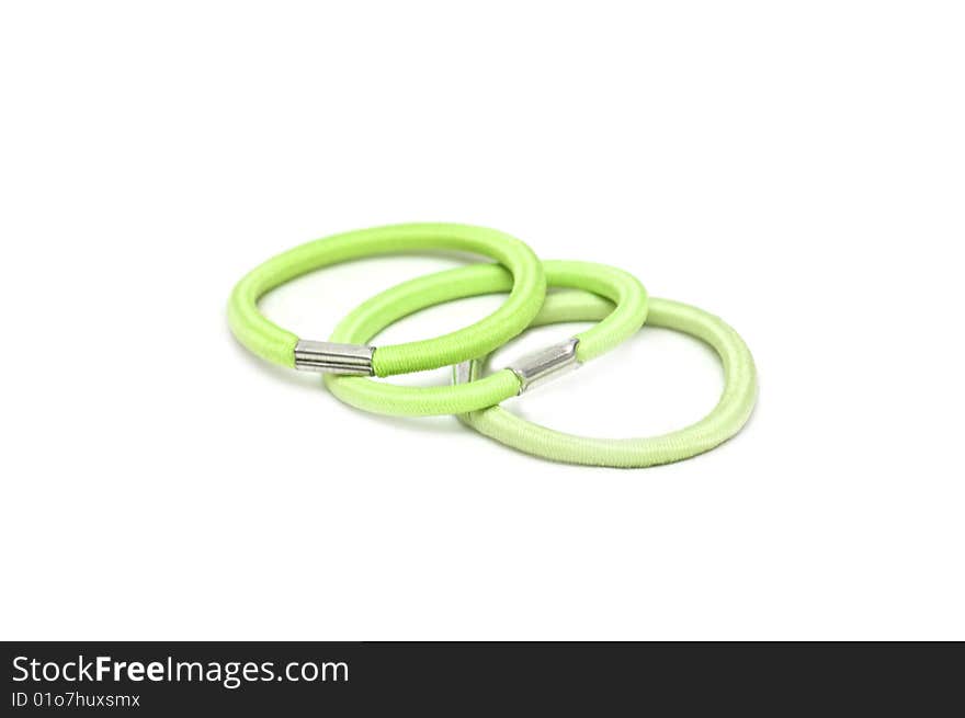 Green elastic bands for hair