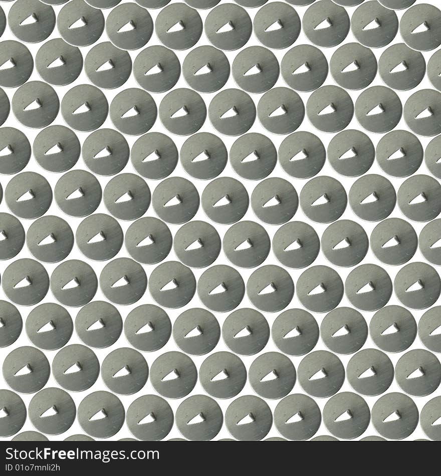 Background metal pushpins isoleted on white