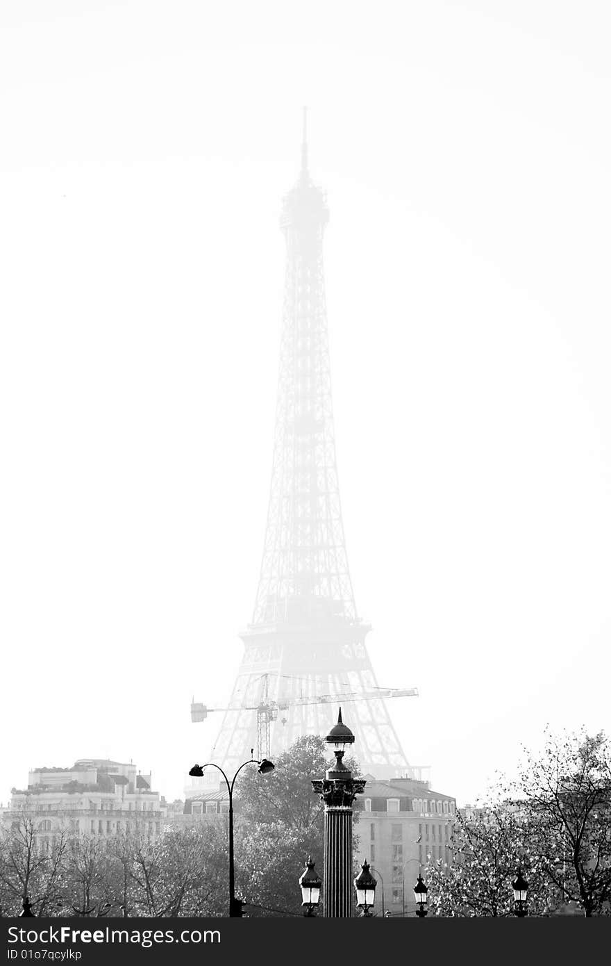 Eiffel Tower In Fog