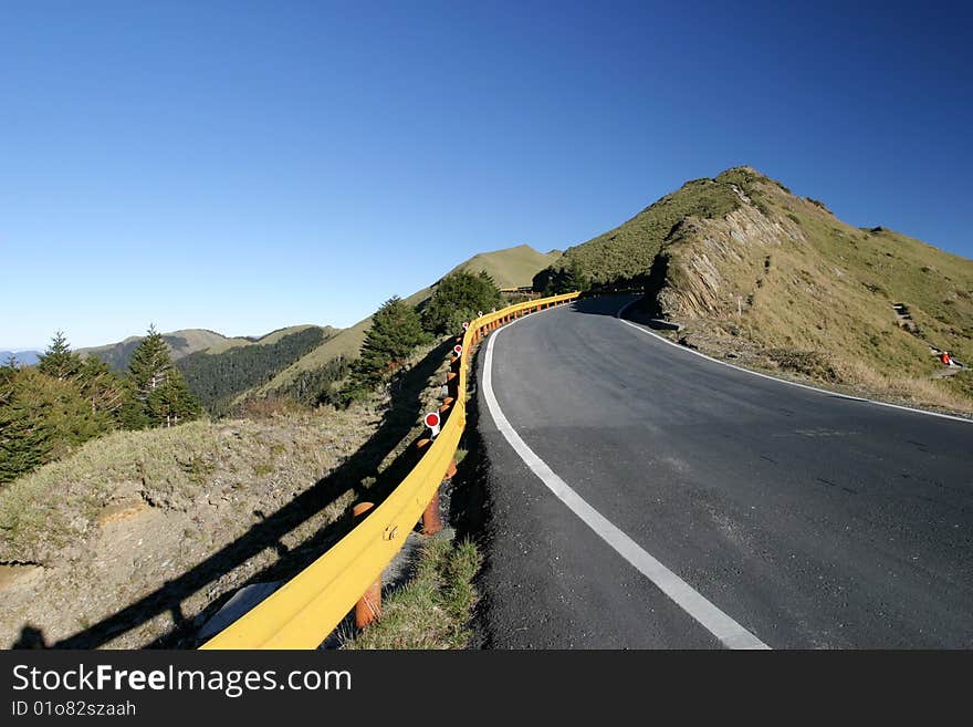 High mountain with blue sky